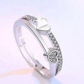 Stainless Steel Heart Pearl Ring